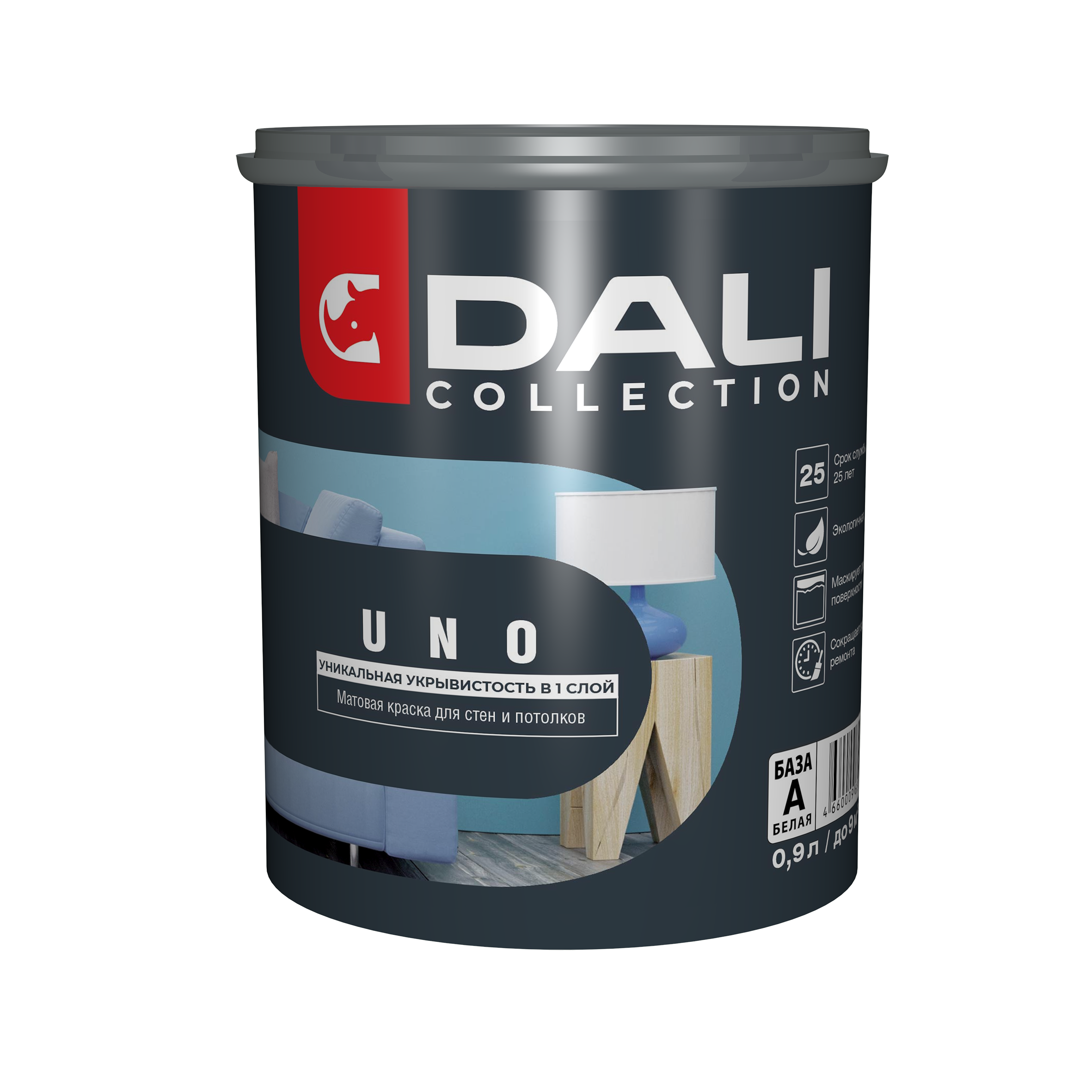 Краска Dali Collection UNO BW 0.9л