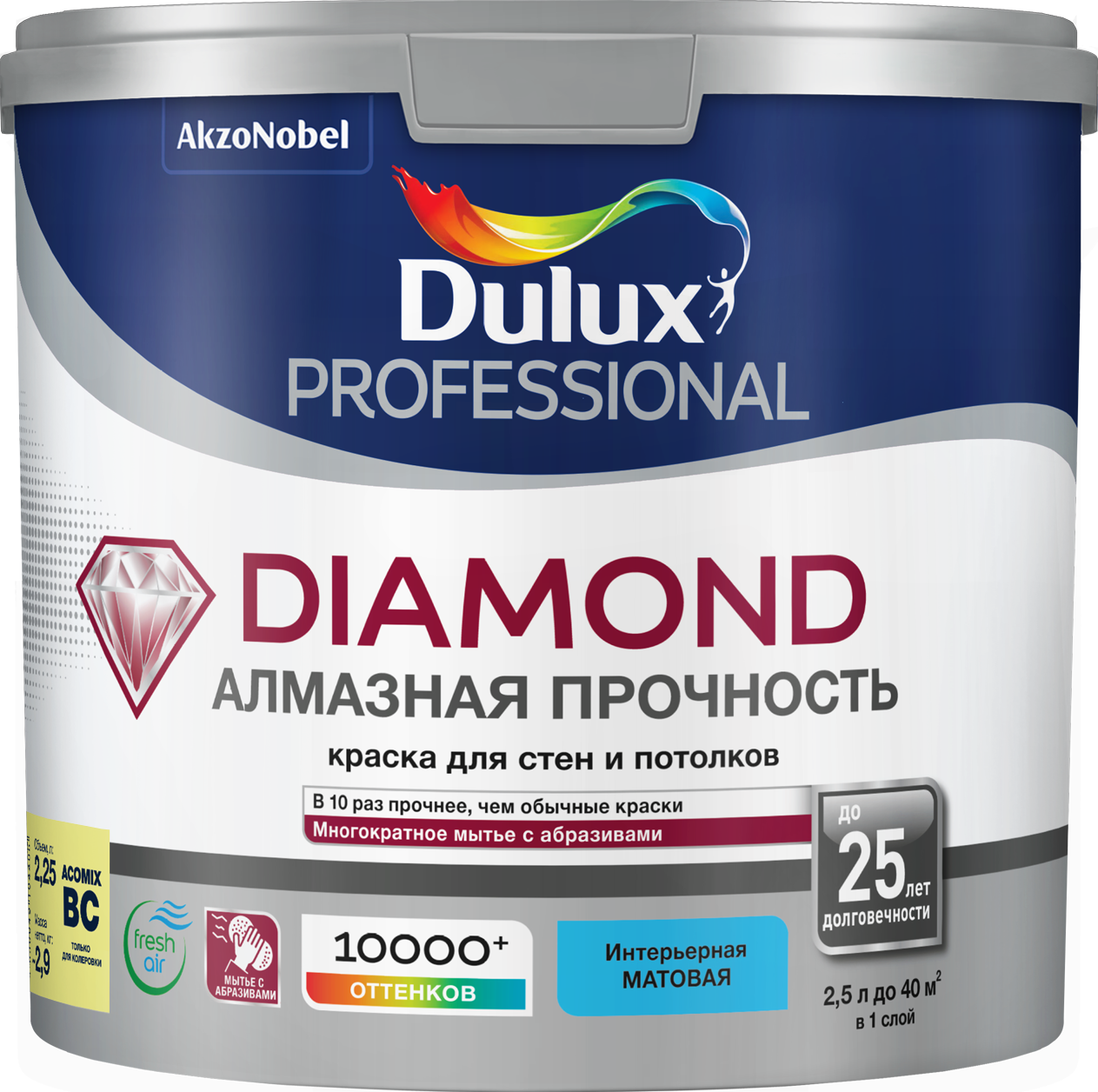 Luxium (Dulux) Diamond Matt насыщенные тона 2.25л