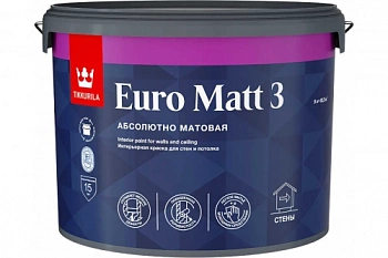 Краска для стен и потолков Tikkurila Euro Matt 3 фото