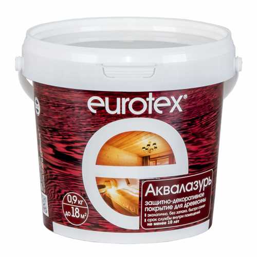 Защитно-декоративное покрытие для древесины EUROTEX АКВАЛАЗУРЬ