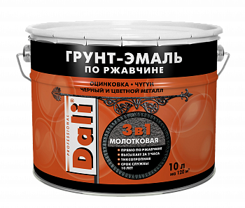 Грунт-эмаль Dali алкидная по ржавчине 3 в 1 молотковая фото