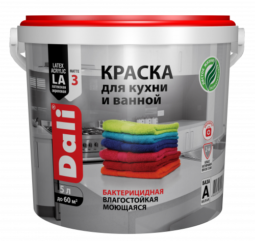 Краска DALI для кухни и ванной латексная акриловая