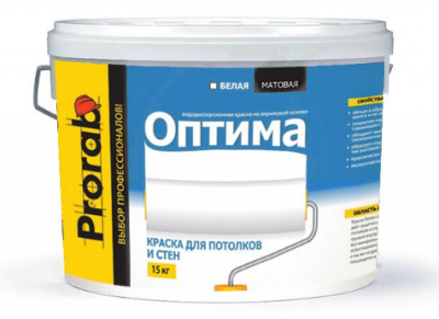 Краска Prorab Оптима для стен и потолков BW 14кг