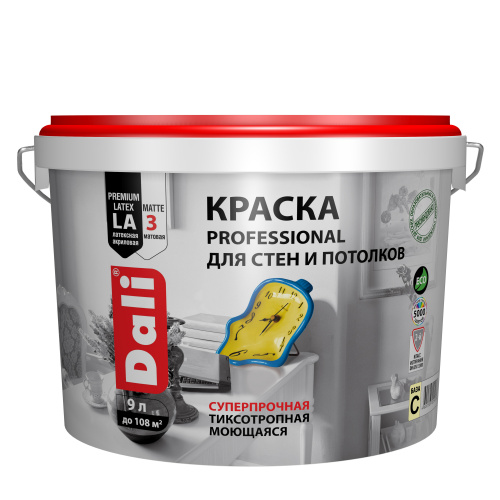 Краска DALI PROFESSIONAL Глубокоматовая прозрачная 9л