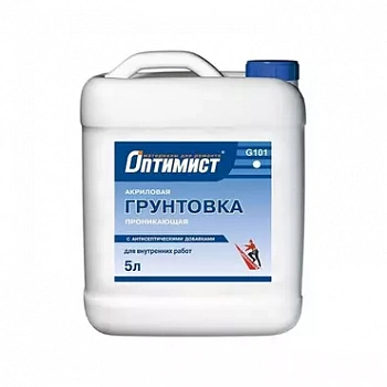 Грунтовка акриловая проникающая для внутренних работ Оптимист G101 фото