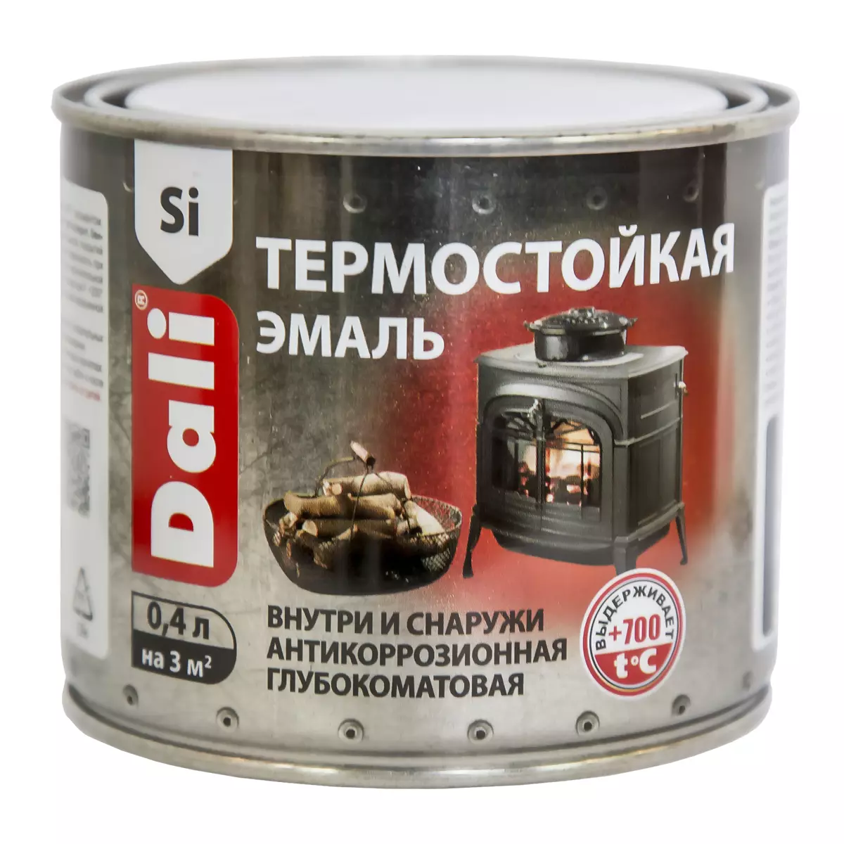 Эмаль DALI термостойкая серебро 0.4л