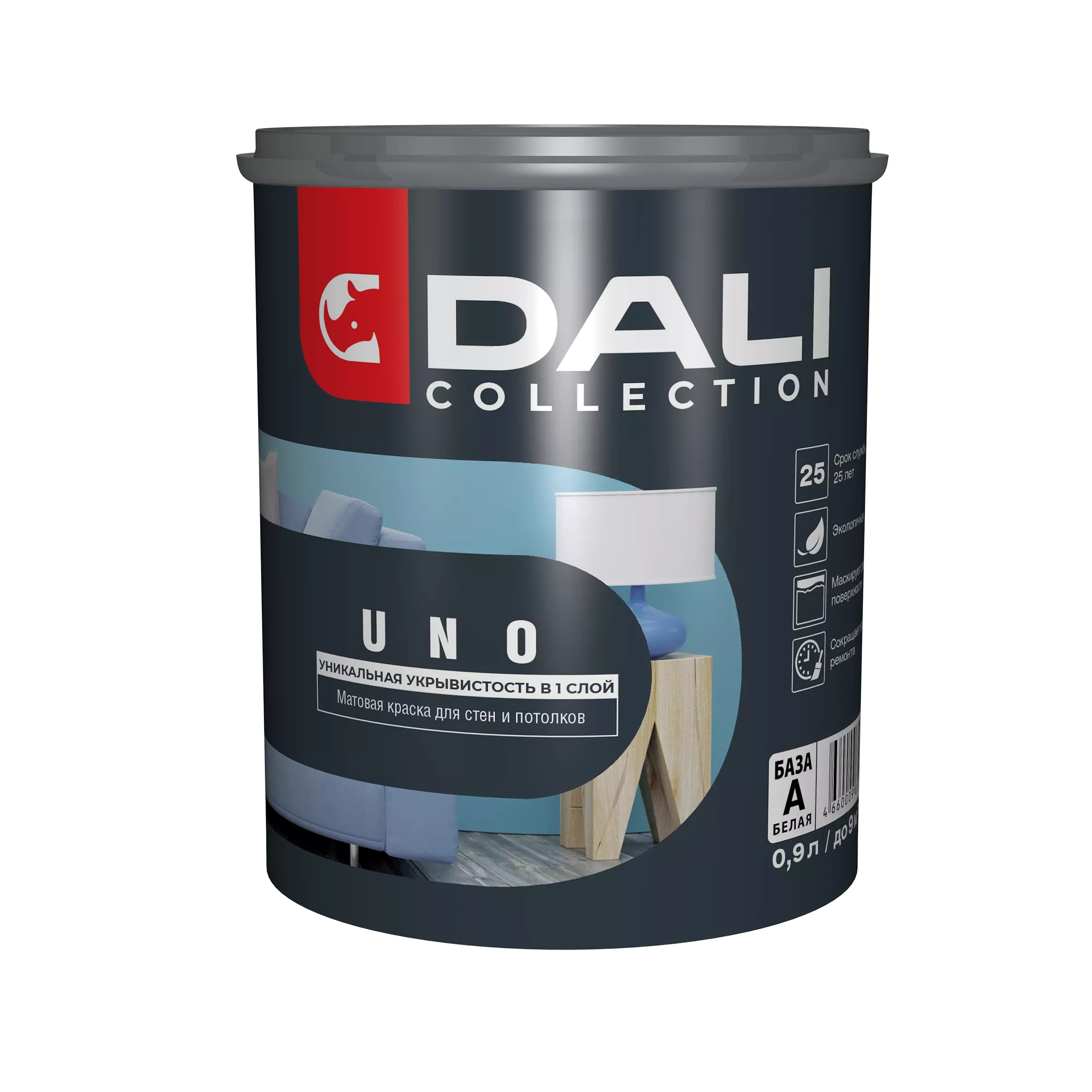 Краска Dali Collection UNO BW 0.9л