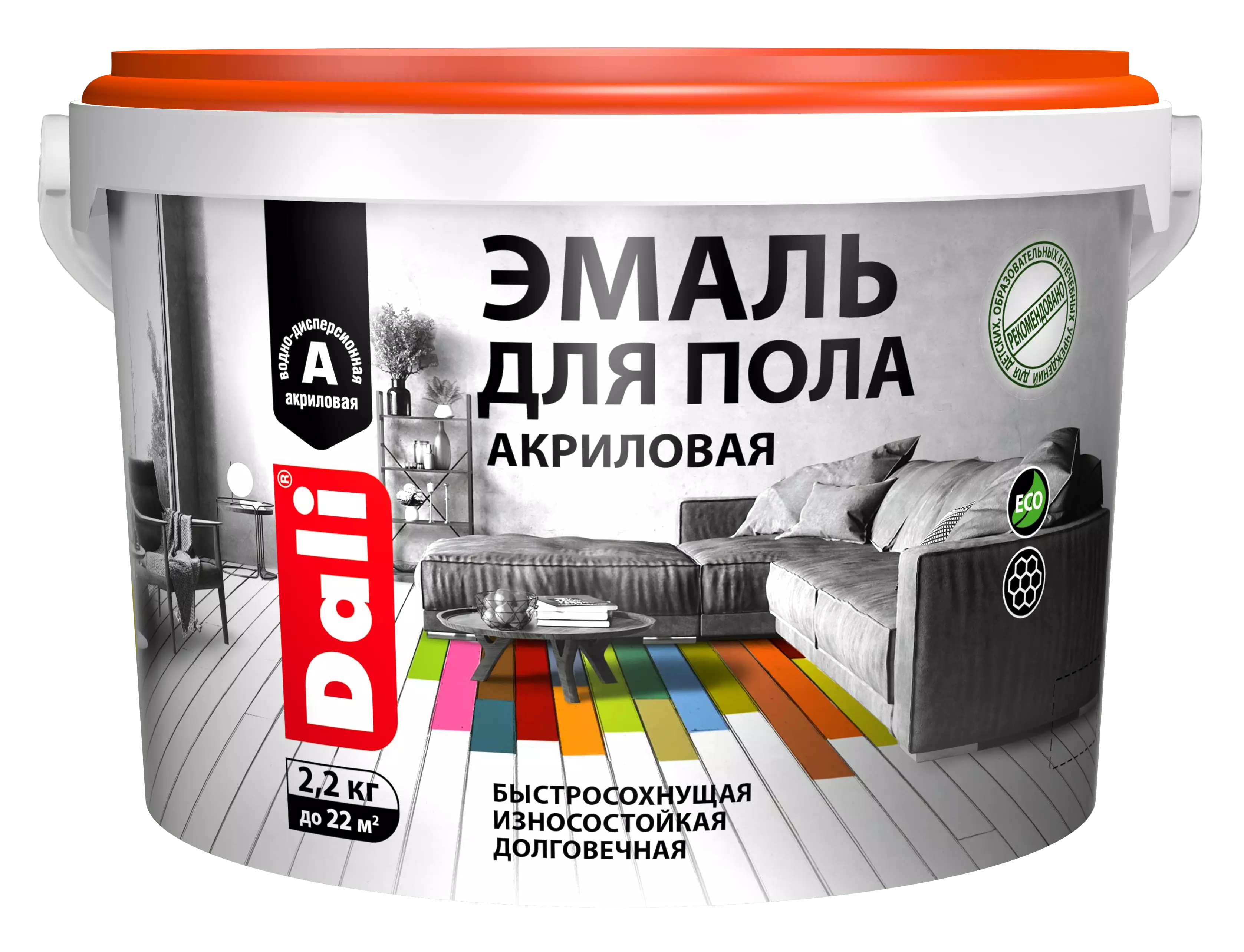Эмаль Dali для пола акриловая BW 2.2кг