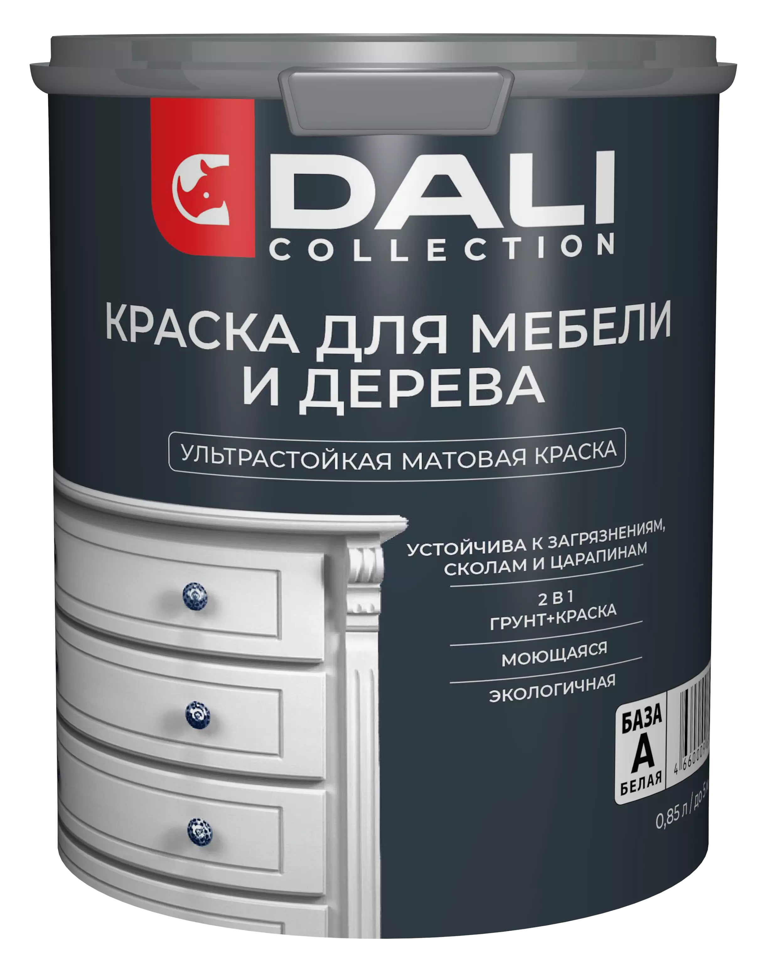 Краска Dali Collection для мебели и дерева белая 0.85л