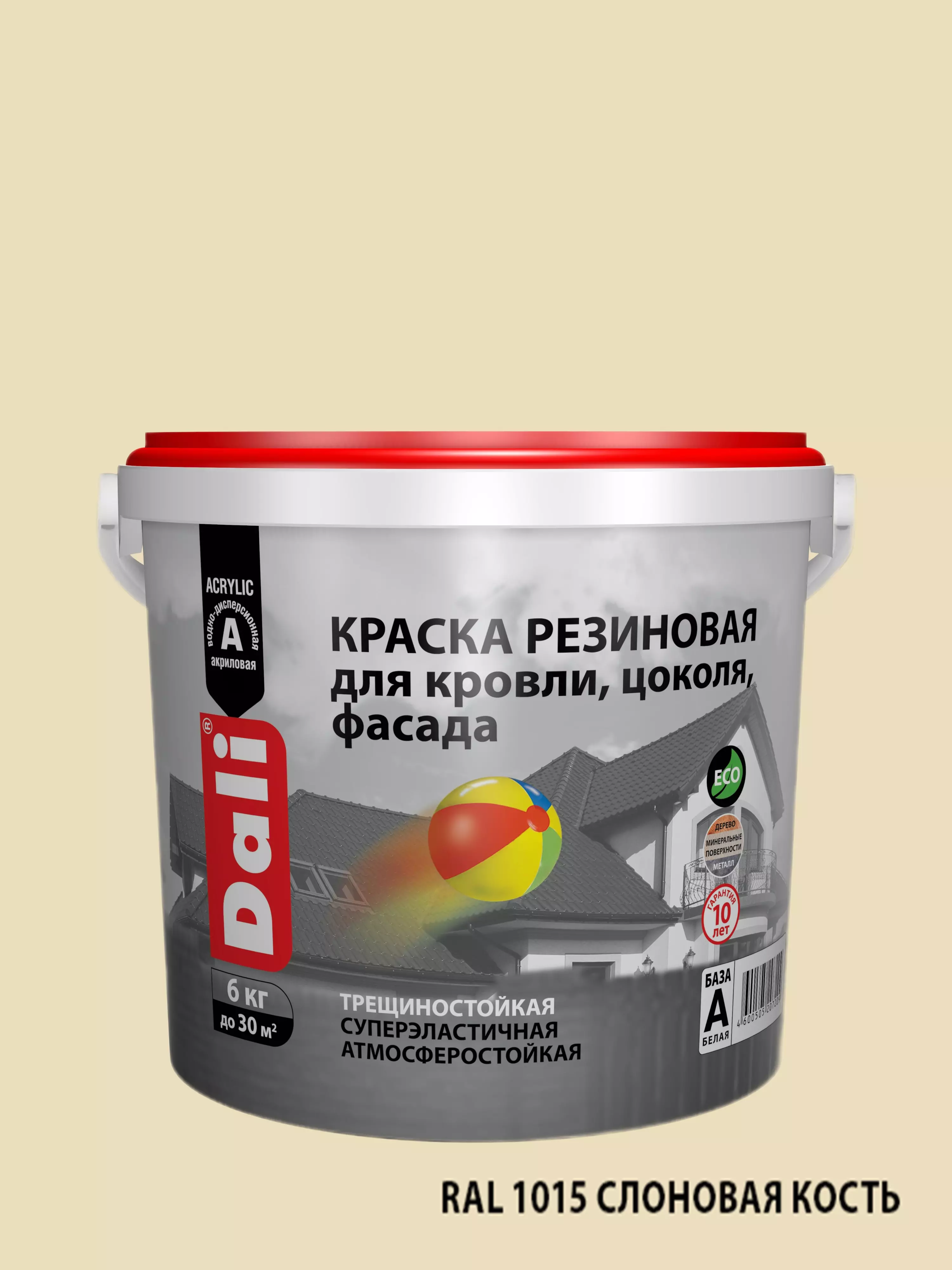 DALI Краска резиновая слоновая кость RAL 1015 6кг
