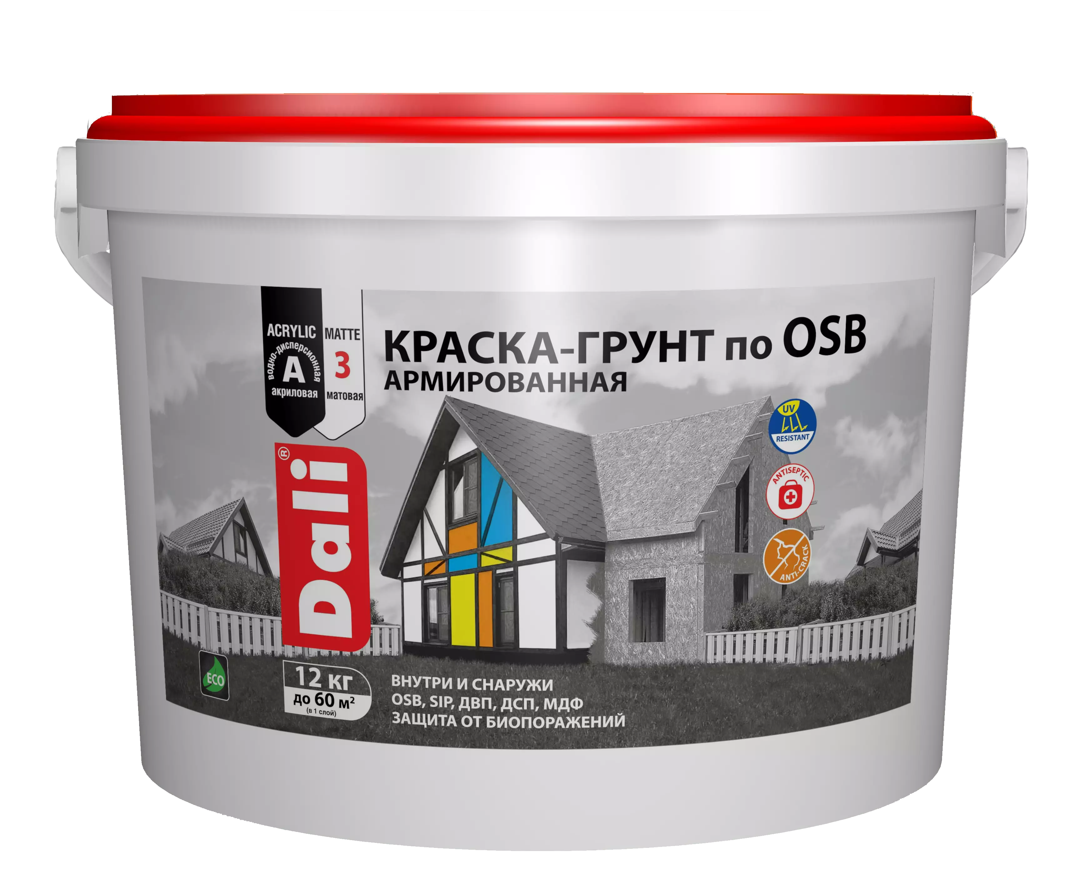 Краска-грунт DALI по OSB армированная BW 3кг