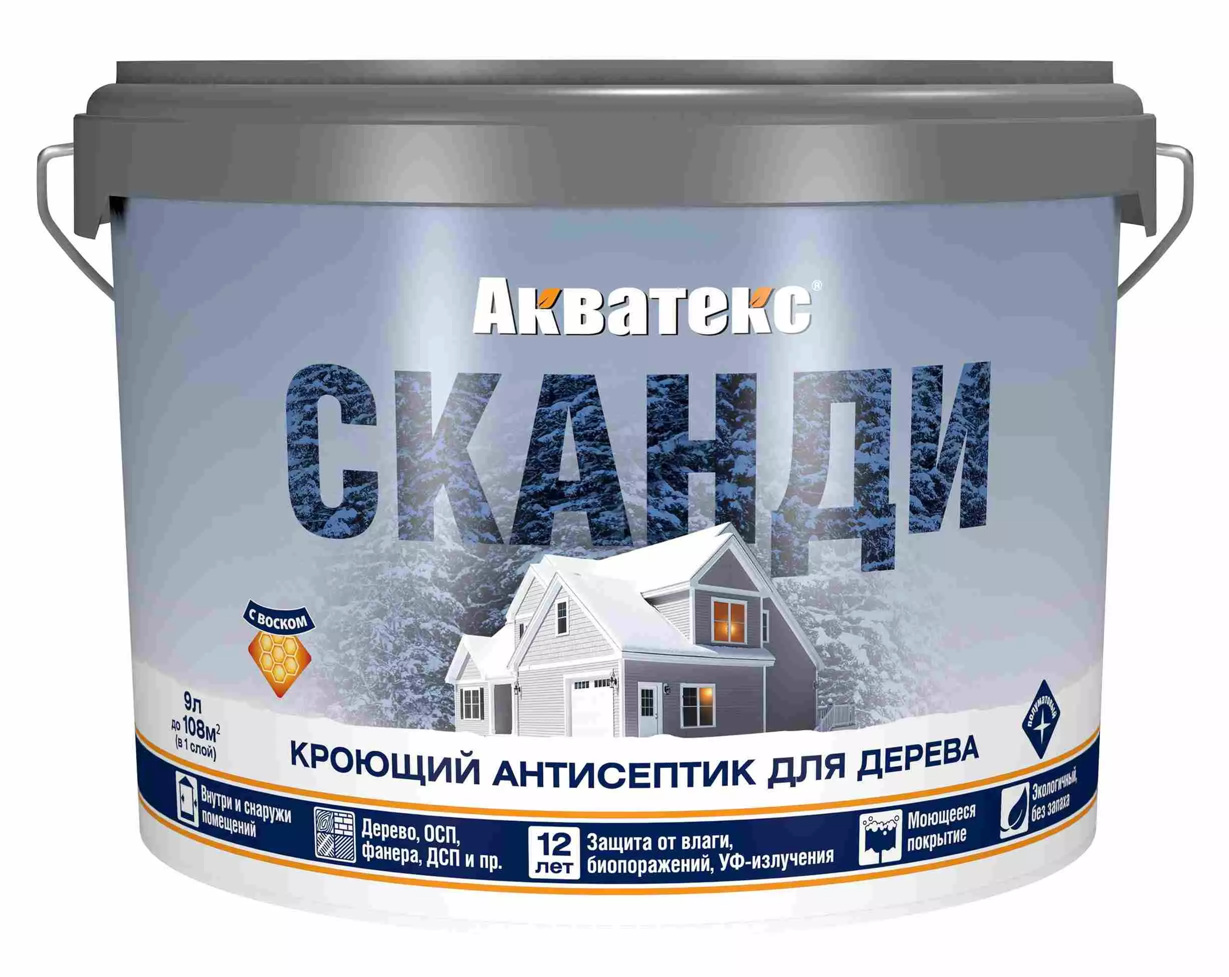 Акватекс Сканди кроющий антисептик для дерева цвет альпийское утро 0.75л