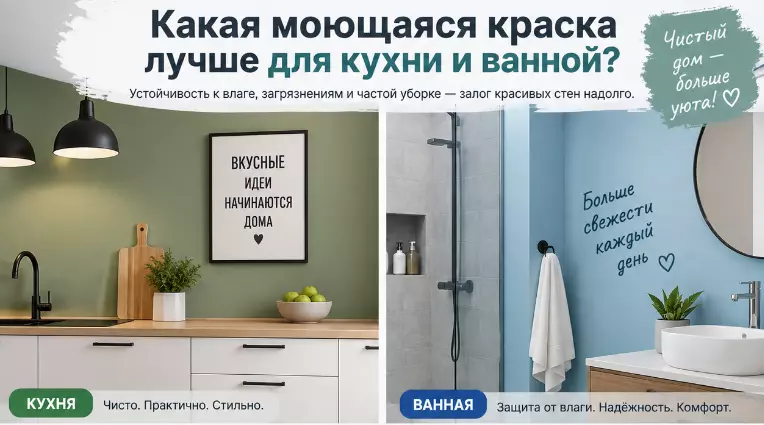 Какая моющаяся краска лучше для кухни и ванной?