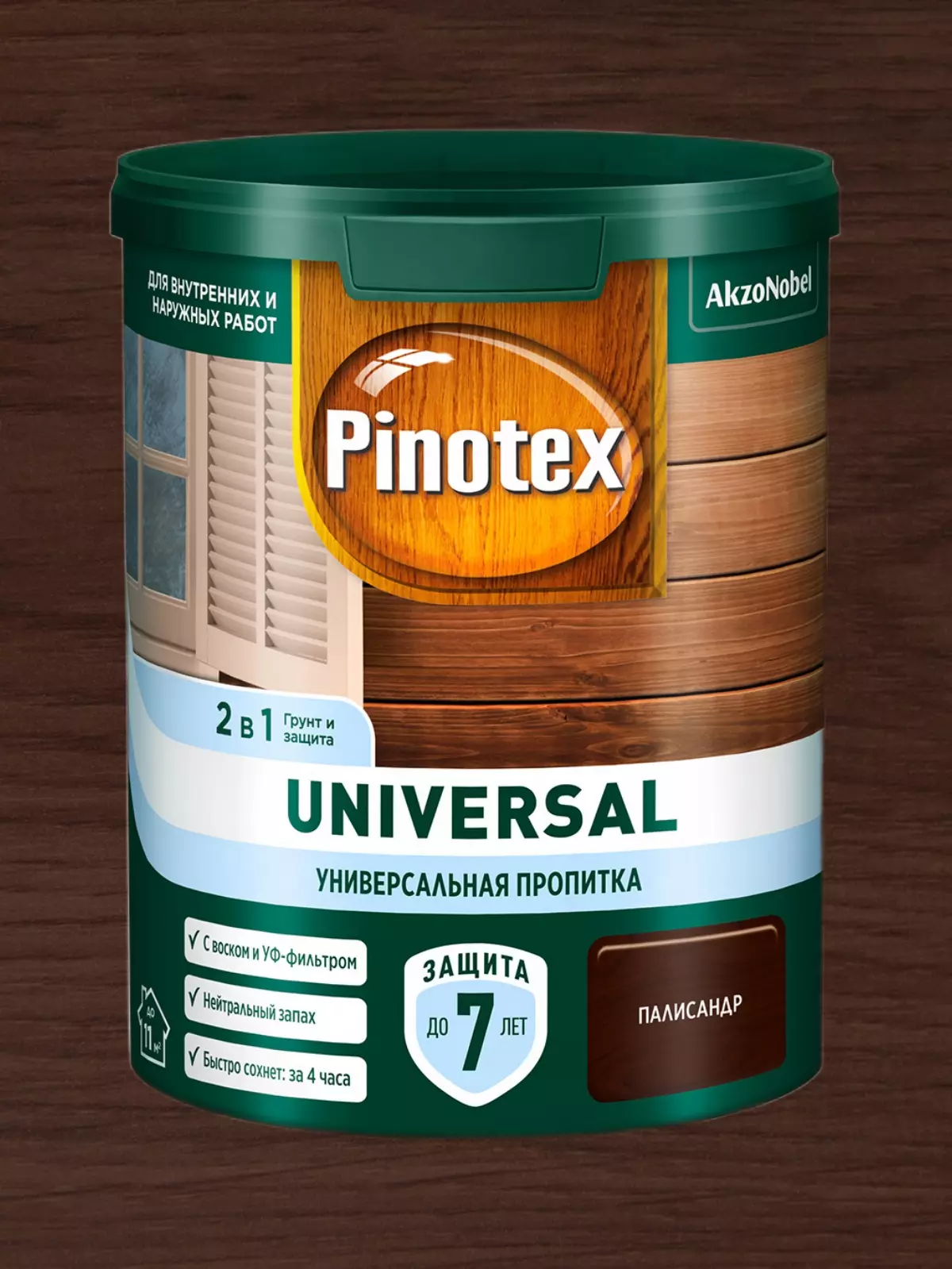 Пропитка для дерева Pinotex Universal палисандр 0.9л