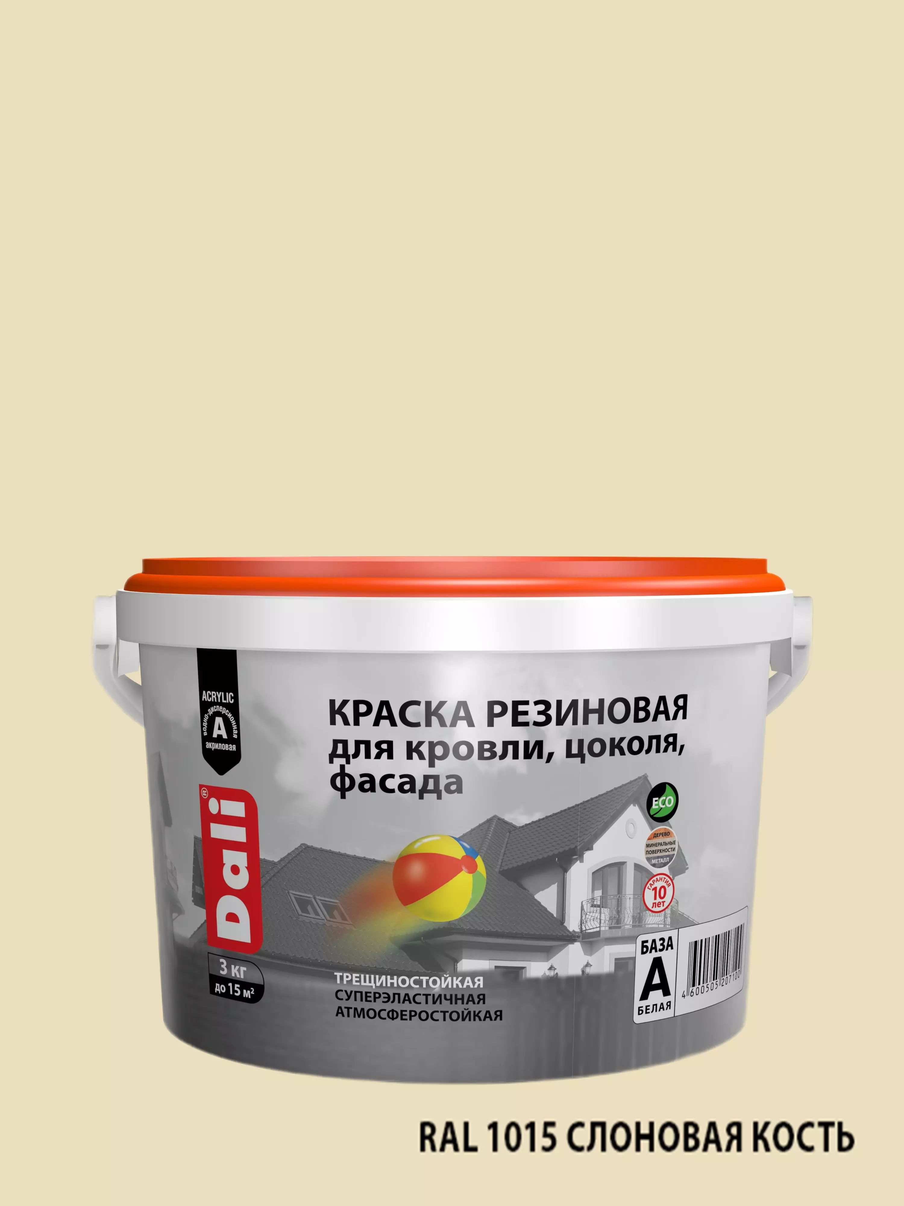 DALI Краска резиновая слоновая кость RAL 1015 3кг
